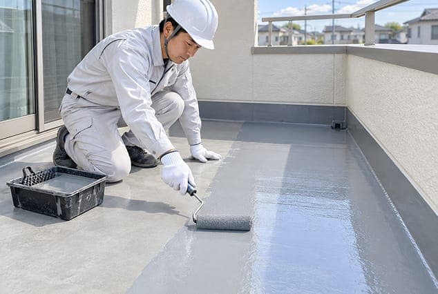 ベランダの防水工事による雨漏り修繕